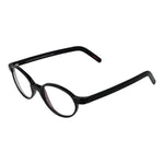 Andy Wolf Black Unisex Glasses Frame - Round full-rim acetate design with demo lenses, size 48-18-145, black color.