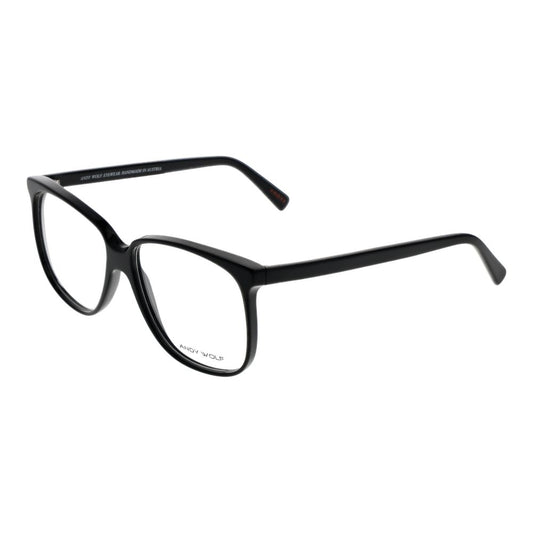 Andy Wolf Black Unisex Glasses Frame in full-rim acetate with demo lenses and branded case included.
