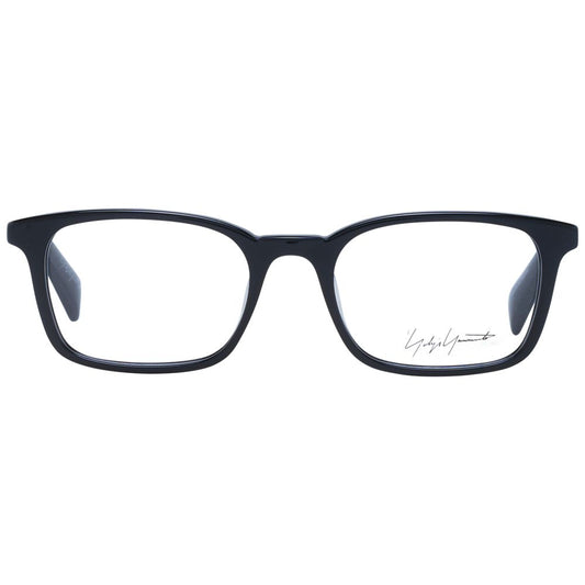 Yohji Yamamoto Black Unisex Glasses Frame in full-rim acetate with demo lenses.