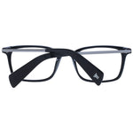 Yohji Yamamoto Black Unisex Glasses Frame, acetate material, full-rim rectangle style with demo lenses, size 51-19-140