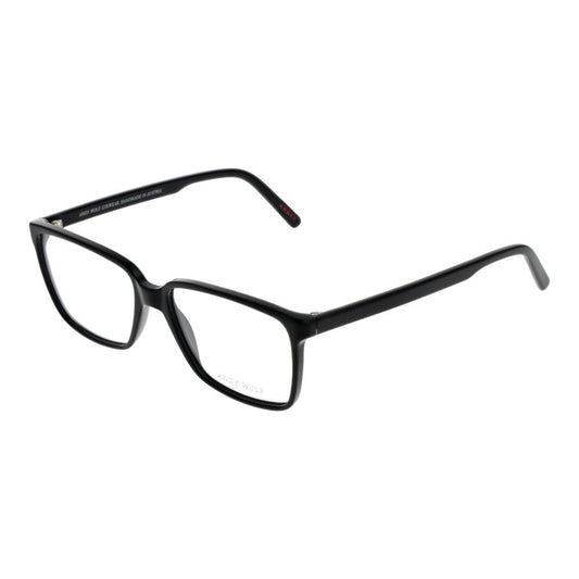 Andy Wolf Black Unisex Glasses Frame, full-rim acetate material, rectangle style, 55-15-145 size with demo lenses.