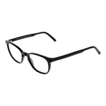 Andy Wolf Black Unisex Glasses Frame, black acetate, full-rim, demo lenses, round style, includes branded case.