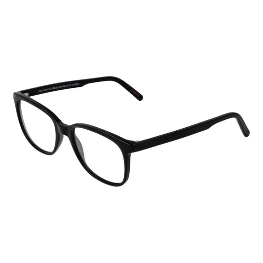 Andy Wolf Black Unisex Glasses Frame in full-rim acetate, size 53-17-140, featuring demo lenses, with included branded case.