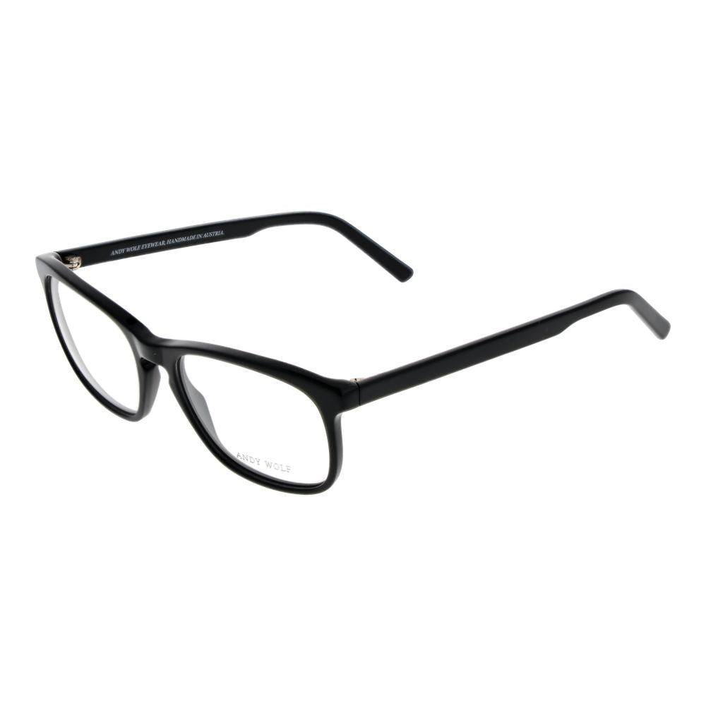 Andy Wolf Black Unisex Glasses Frame, full-rim acetate with demo lenses, round style, size 54-17-145, includes branded case