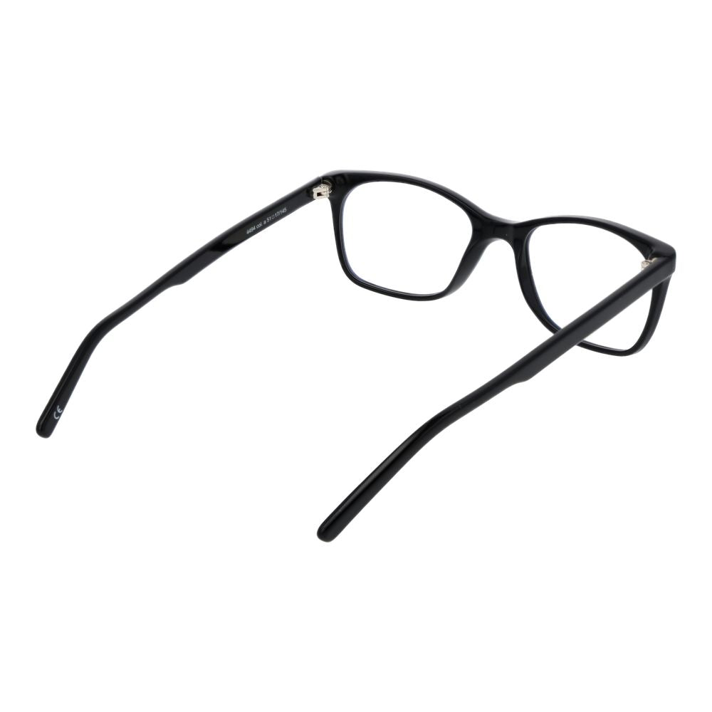 Andy Wolf Black Unisex Glasses Frame, full-rim acetate in black, size 51-17-145, rectangle style, includes branded case, no UV protection.