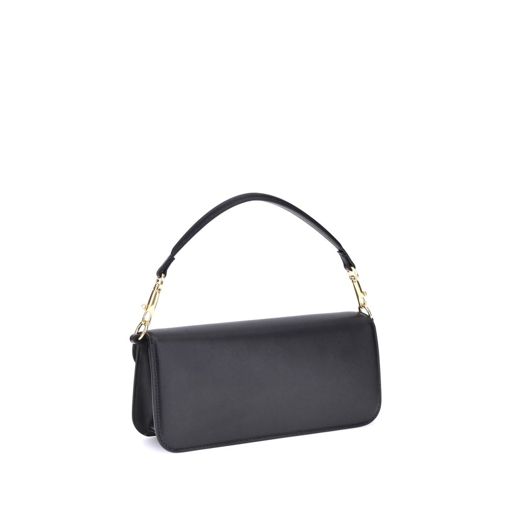 Valentino Garavani Black Calf Leather Bos Taurus Shoulder Bag