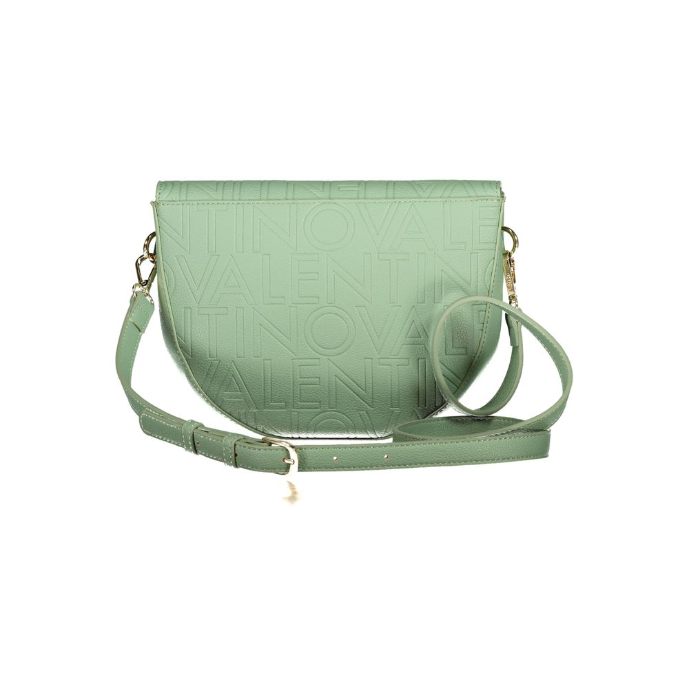 Mario Valentino Green Polyethylene Handbag with straps and compartments, featuring logo and contrasting details.