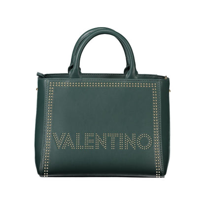 Mario Valentino Green Polyethylene Handbag with handles and shoulder strap, featuring a zip closure and internal pocket.