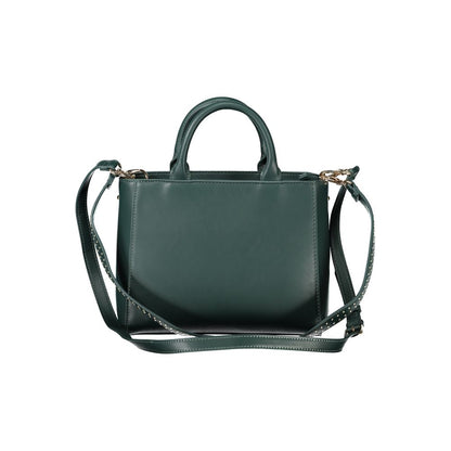 Mario Valentino Green Polyethylene Handbag with handles, removable strap, internal pocket, contrasting details, and zip closure.