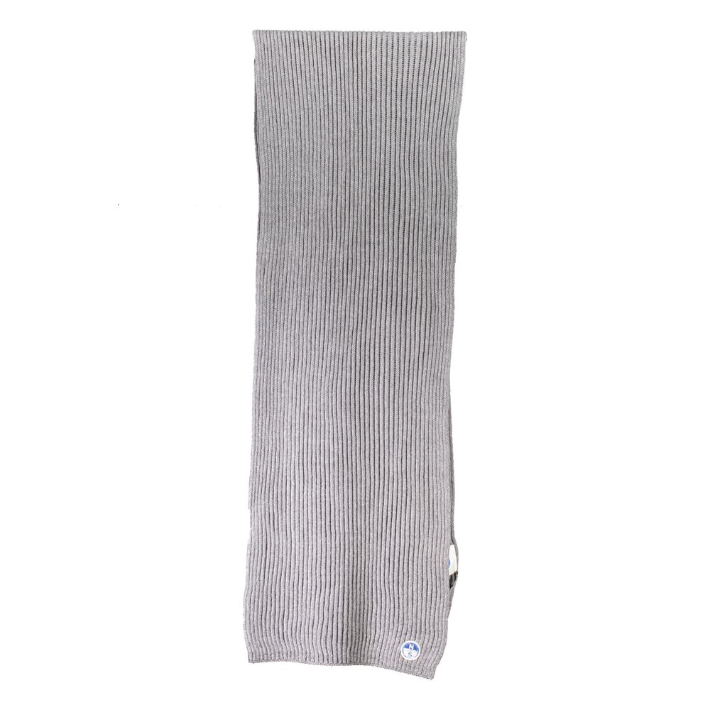North Sails Gray Cotton Scarf with logo, 30x190 cm stylish accessory