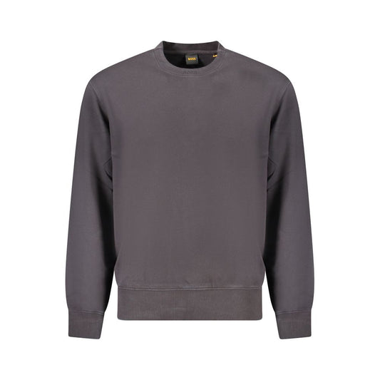 Hugo Boss Black Cotton Men Sweater, long-sleeve, organic cotton, iconic logo embroidery, sleek sophisticated design