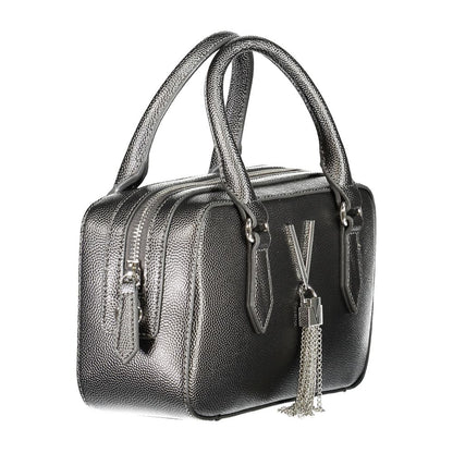 Mario Valentino Gray Polyethylene Handbag with adjustable shoulder strap, zip closure, two handles, and internal pockets.