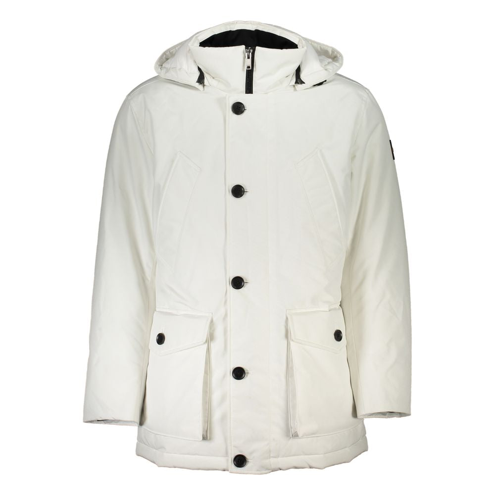 Hugo Boss White Elastane Jackets & Coat