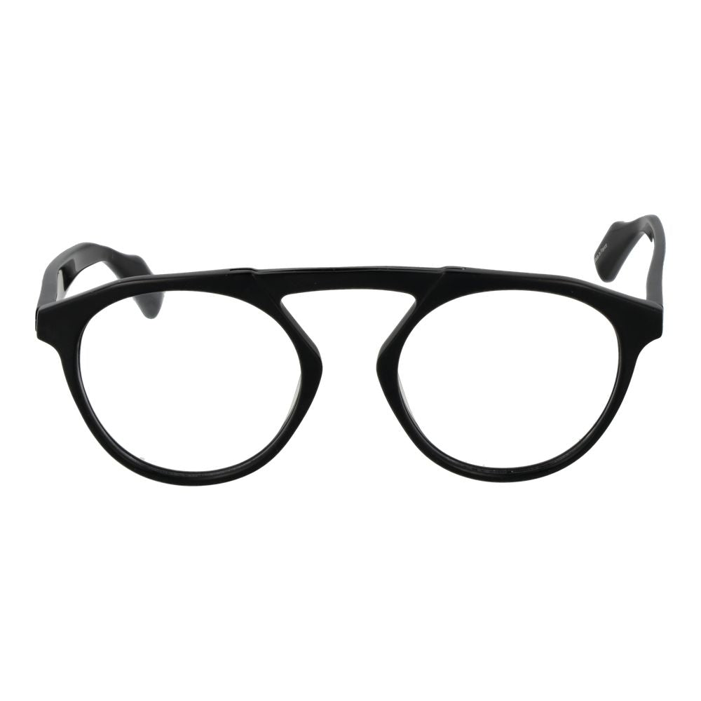 Yohji Yamamoto Black Men Glasses Frame, aviator style, full-rim black plastic, size 50-20-145 with branded soft case