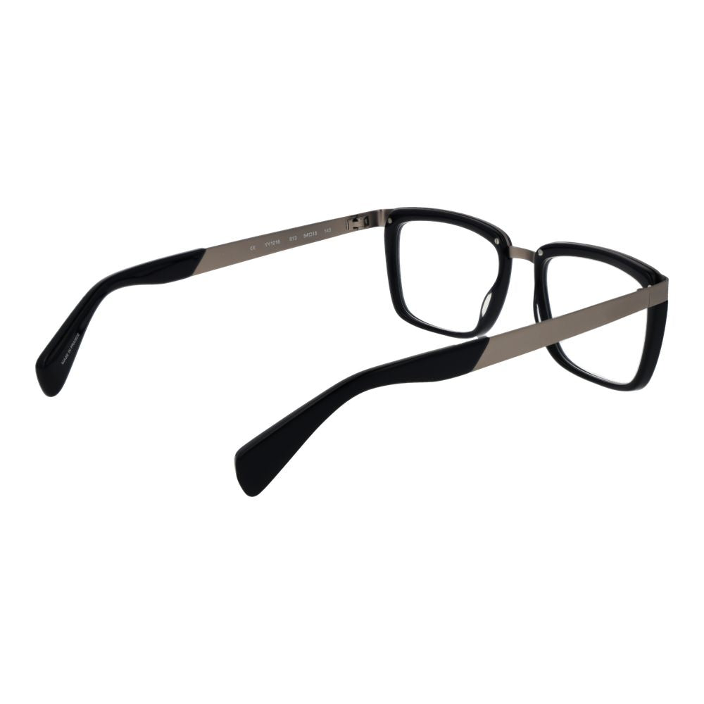 Yohji Yamamoto Black Unisex Glasses Frame, acetate full-rim, rectangle style, lenses width 54mm, height 38mm, bridge width 18mm, frame 140mm.