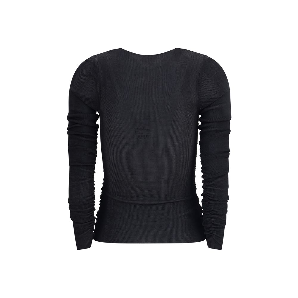 Self-Portrait Black Viscose Top