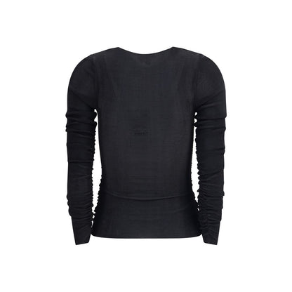 Self-Portrait Black Viscose Top