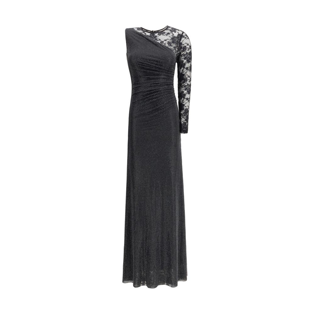 Self-Portrait Black Polyester Casual Dress