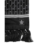 Dolce & Gabbana Black Silk Printed Fringes Men Foulard Scarf MS7533