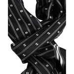 Dolce & Gabbana Black Silk Printed Fringes Men Foulard Scarf MS7533