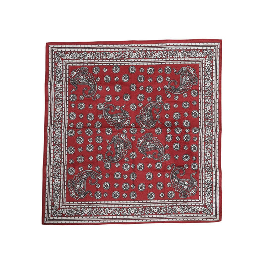 Dolce & Gabbana Red Floral Cotton Square Foulard Scarf MS7541