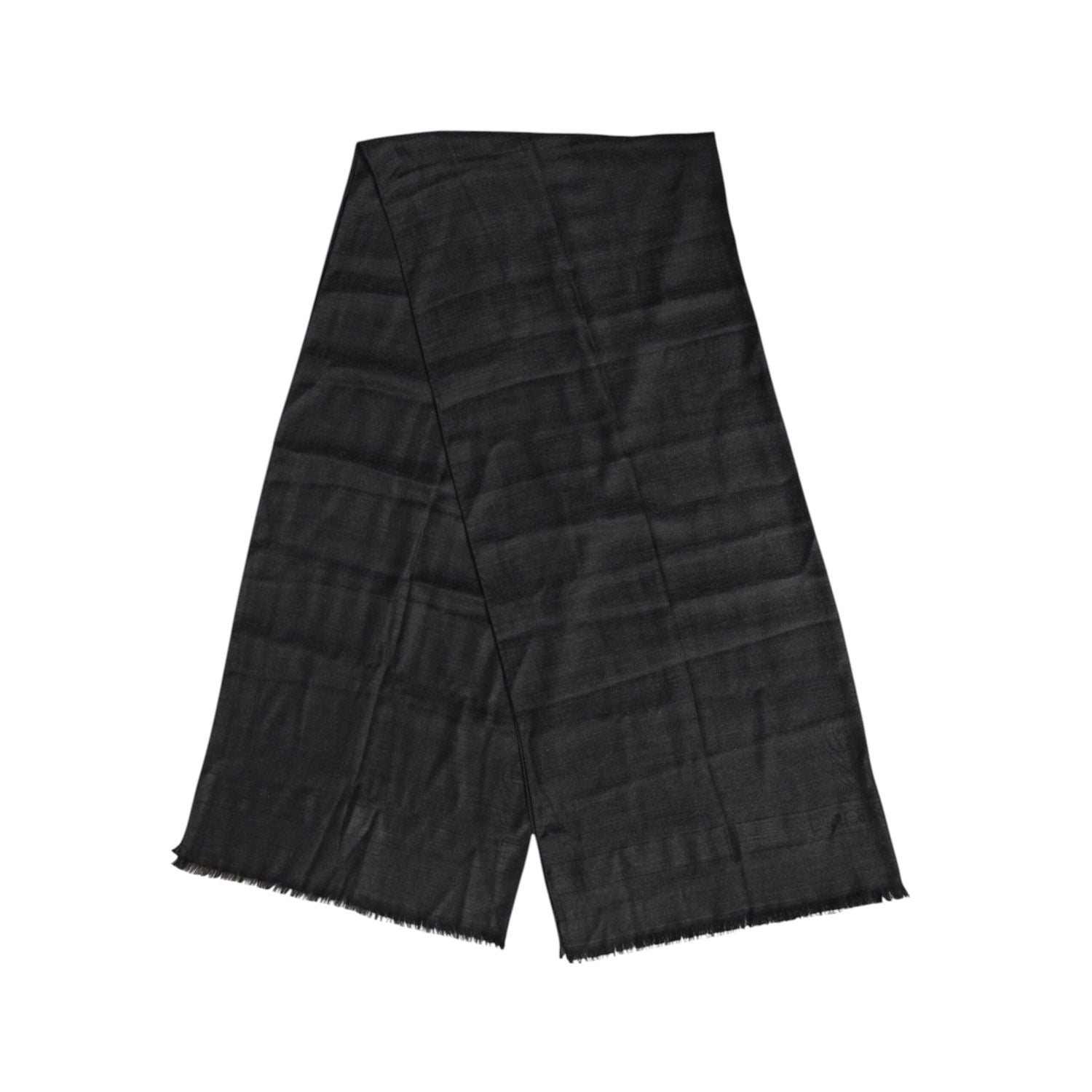 Dolce & Gabbana Dark Gray Cashmere Fringes Neck Warmer Scarf