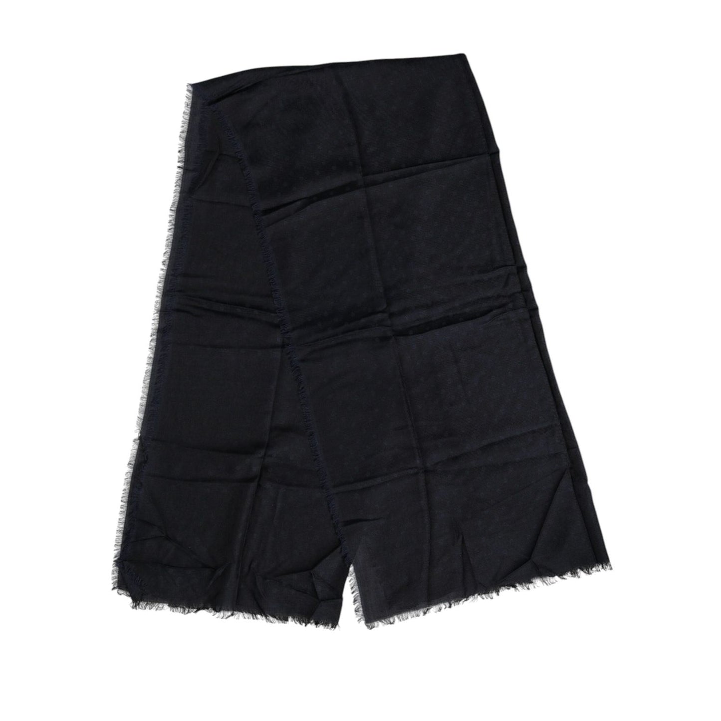 Dolce & Gabbana Black Viscose Fringes Neck Warmer Scarf MS7559