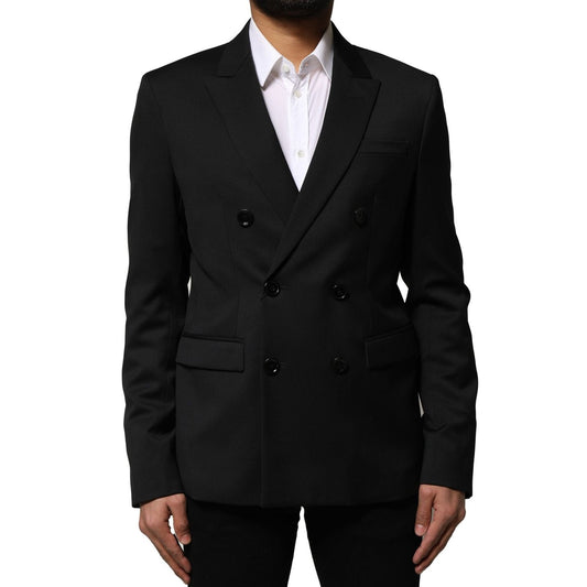 Emporio Armani Black Double Breasted Men Jacket Suit Blazer JKT41461-48
