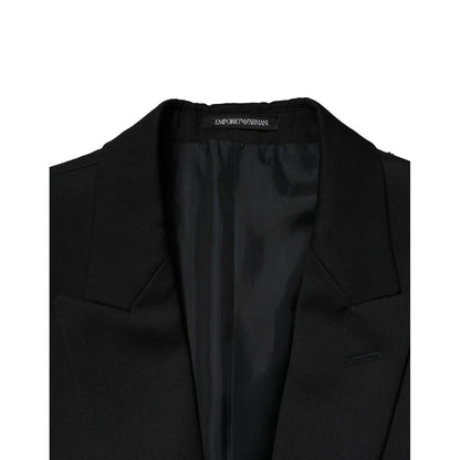 Emporio Armani Black Double Breasted Men Jacket Suit Blazer