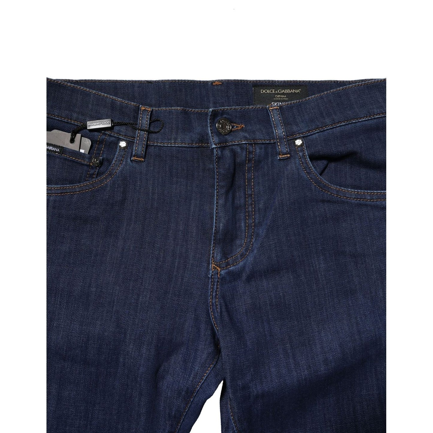 Dolce & Gabbana Blue Cotton Stretch Skinny Men Denim Jeans
