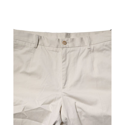 Dolce & Gabbana Beige Cotton Stretch Mid Waist Bermuda Shorts