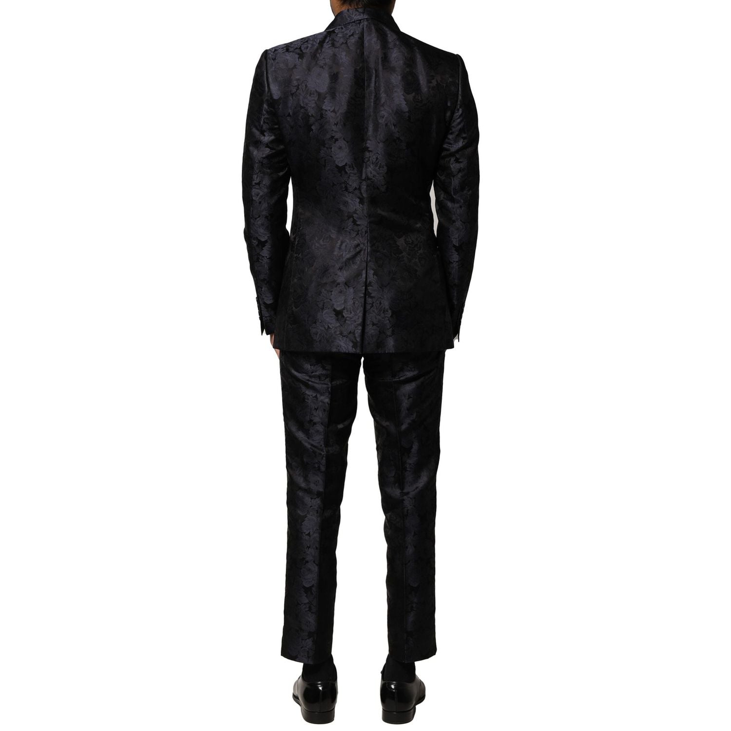 Dolce & Gabbana Black Jacquard 3 Piece Single Breasted Suit