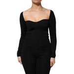 Dolce & Gabbana Black Viscose Long Sleeve Pullover Blouse Top TSH90661-42
