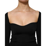 Dolce & Gabbana Black Viscose Long Sleeve Pullover Blouse Top TSH90661-42
