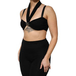 Dolce & Gabbana Black Cropped Viscose Halter Bustier Top TSH90671-40