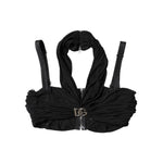 Dolce & Gabbana Black Cropped Viscose Halter Bustier Top TSH90671-40