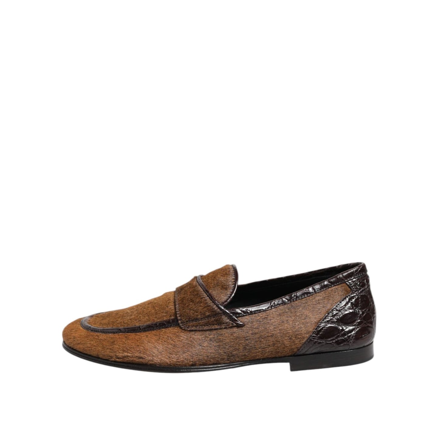 Dolce & Gabbana Brown Loafers Leather Slip On Men Dress Shoes