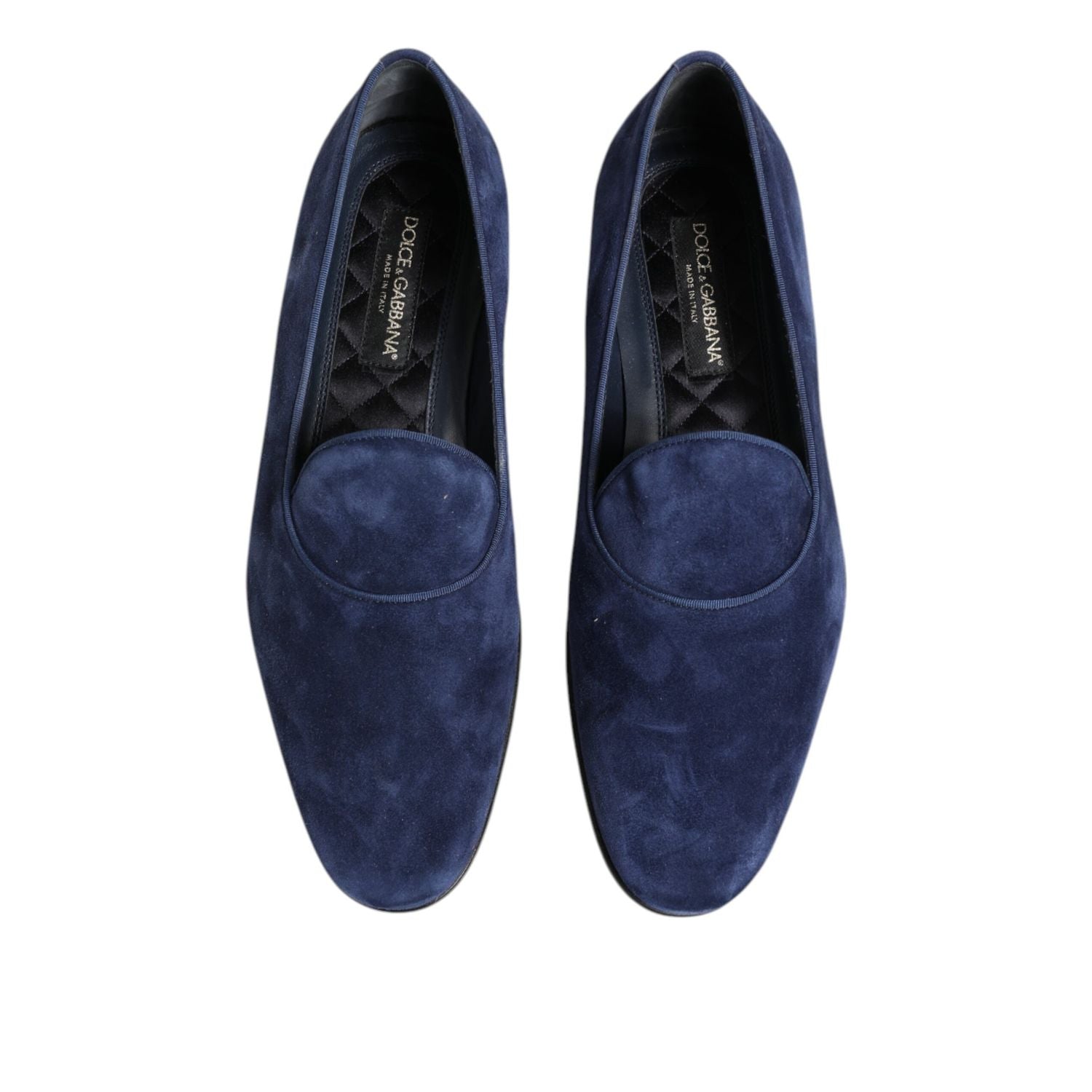 Dolce & Gabbana Blue Velvet DG Logo Loafers Formal Shoes