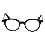 Yohji Yamamoto Black Unisex Glasses Frame, acetate full-rim cat eye style, demo lenses, size 47-20-140, includes branded soft case.