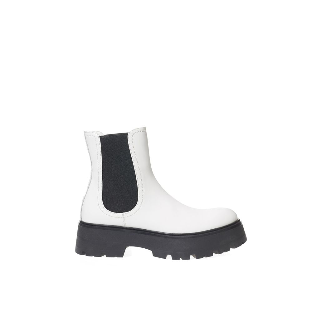 Alexander McQueen Black And White Leather Chelsea Boots