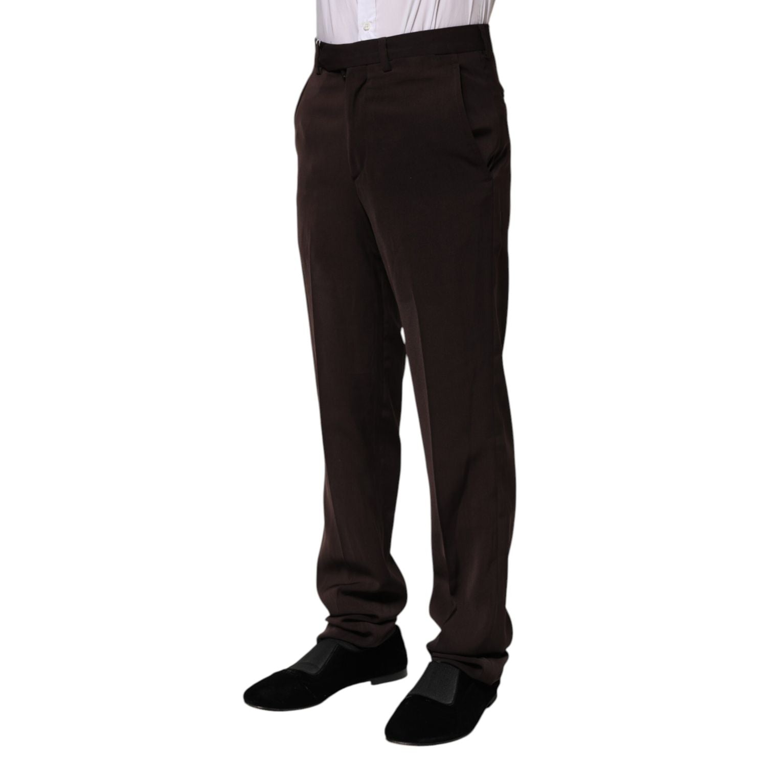 BENCIVENGA Dark Brown Mid Waist Dress Formal Pants