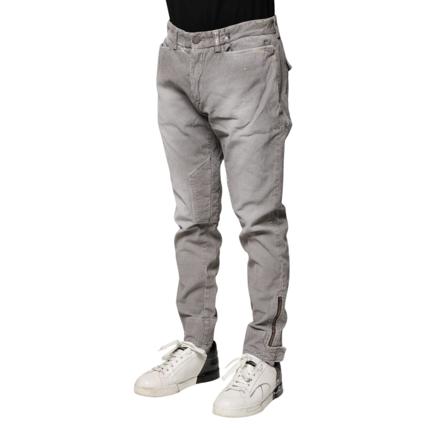 Balmain Light Gray Washed Skinny Fit Men Denim Jeans PAN74688-34