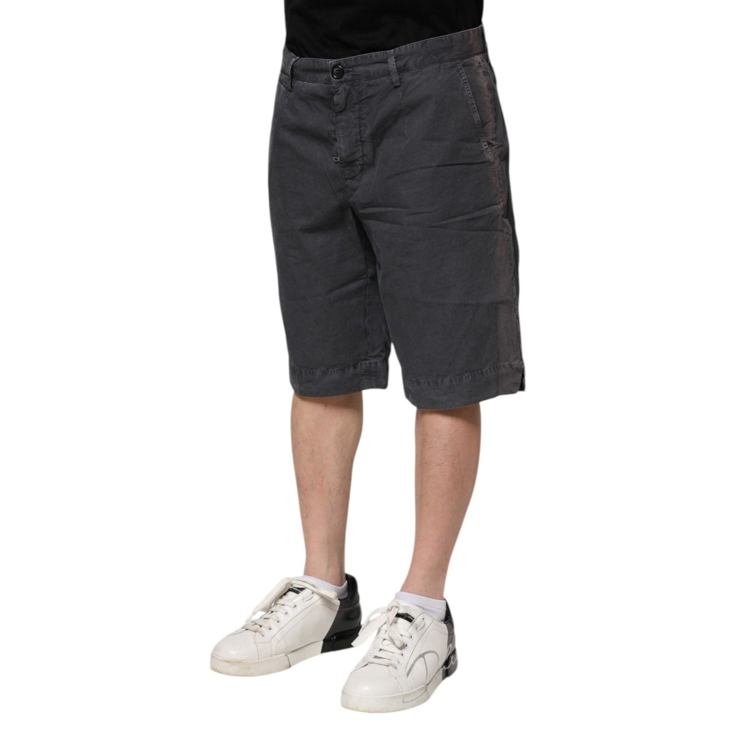Dolce & Gabbana Dark Gray Cotton Stretch Denim Bermuda Shorts PAN75273-46