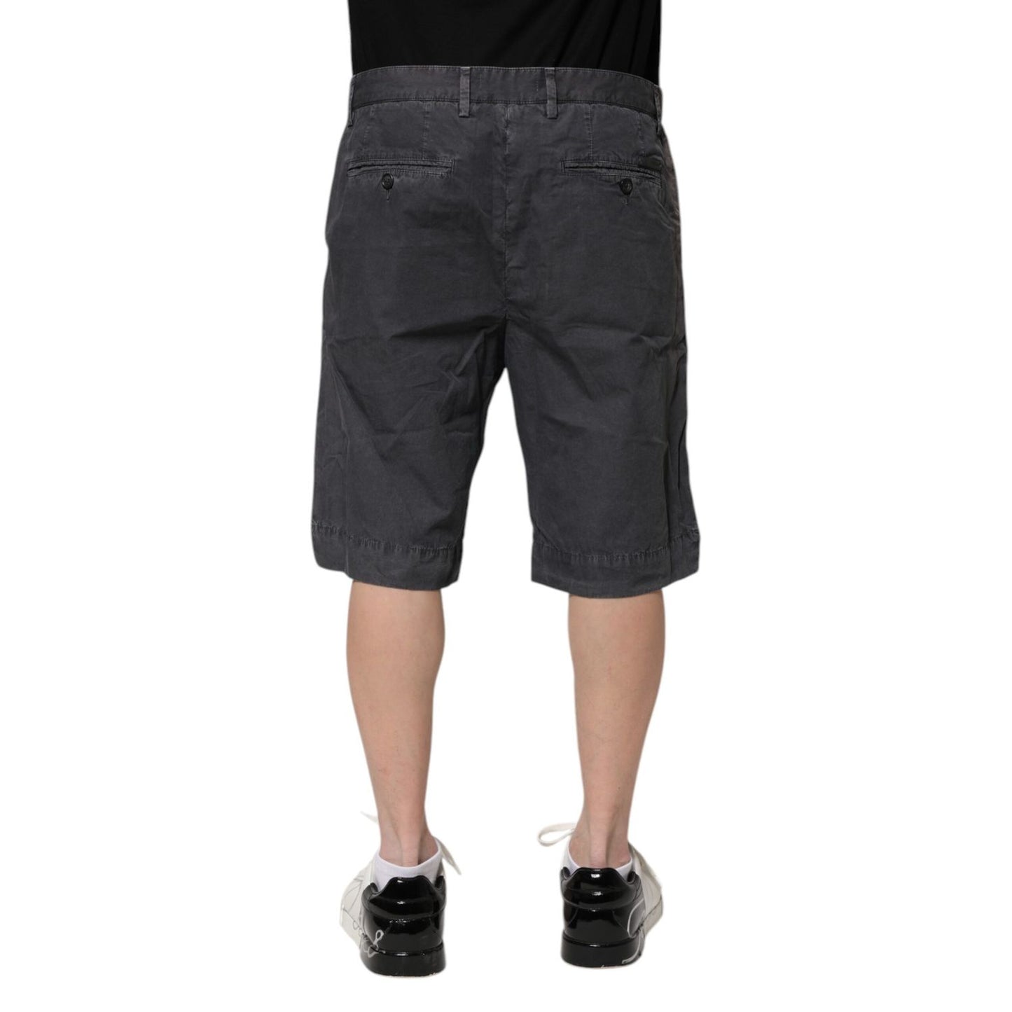 Dolce & Gabbana Dark Gray Cotton Stretch Denim Bermuda Shorts