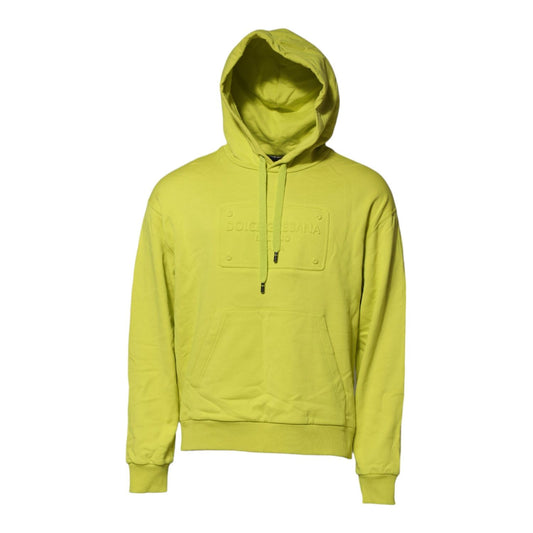 Dolce & Gabbana Green Cotton Hooded Logo Sweatshirt Sweater THS90369-44