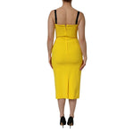 Dolce & Gabbana Yellow Polyester Sleeveless Sheath Midi Dress DR81750-42