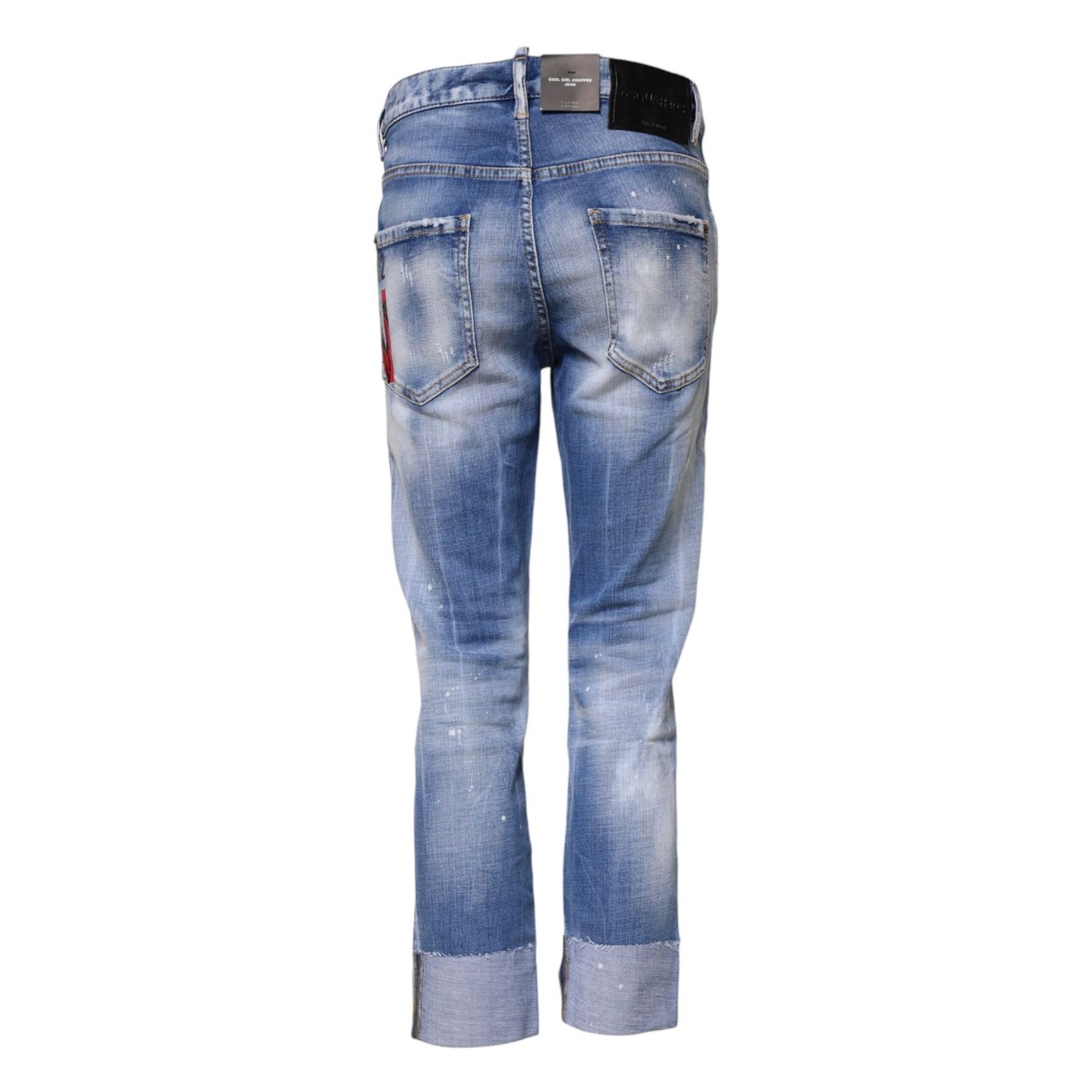 Dsquared² Blue Washed Cotton Mid Waist Skinny Denim Jeans