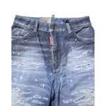 Dsquared² Blue Tattered Cotton Mid Waist Straight Denim Jeans PAN74484-38