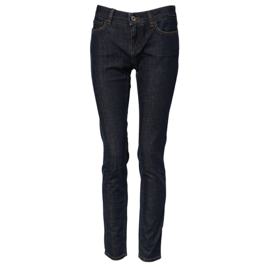 Dolce & Gabbana Blue Skinny Cotton Mid Waisted Denim Jeans PAN75091-40