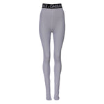 Dolce & Gabbana Gray Nylon DG Logo Mid Waisted Leggings Pants PAN76267-40